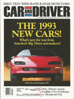 CAR & DRIVER 1992 OCT - COBRA, DEL SOL Si, SHO, STS